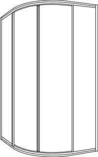 Koralle Viertelkreis TwiggyTop VKSTT R500 80 760-780x1850 Silber matt ESG transparent – Bild 2