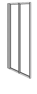 Koralle Faltwand Avant DF 95 933-943x1400 Silber matt ESG transparent