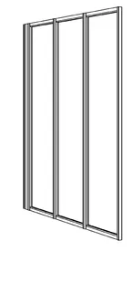 Koralle Faltwand Avant DF 140 1390-1400x1400 Silber matt ESG trans. – Bild 2