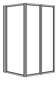Koralle Faltwand Avant DF 70 Eck 675-685x904x1400 SMA ESG trans. mit GP