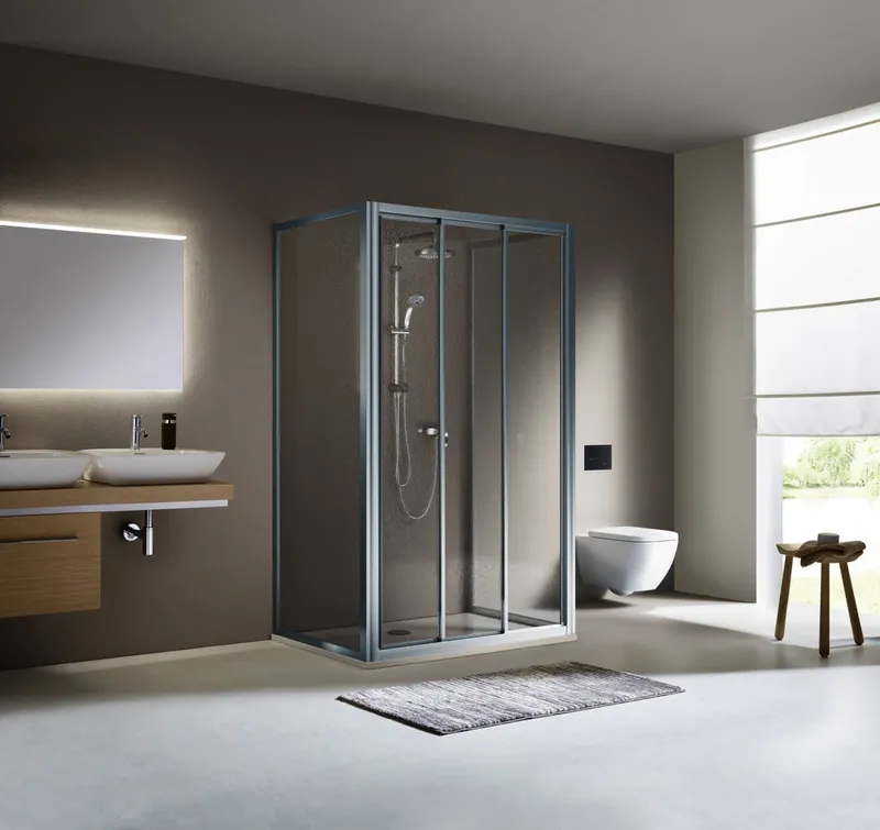 Koralle Faltwand TwiggyTop DFTT 140 1390-1400x1400 si matt Aquaperl trans.