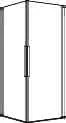 Koralle Eckdusche Schenkel myDay EPWS L 90 865-885x2000 si matt ESG trans. mit GP