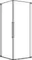 Koralle Eckdusche Schenkel myDay EPWS L 100 965-985x2000 Silber matt ESG transparent