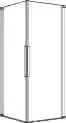 Koralle Eckdusche Schenkel myDay EPWS R 90 865-885x2000 Silber poliert ESG trans.