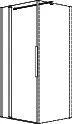 Koralle Pendeltür myDay TPFA L 90 875-895x2000 Silber matt ESG transparent