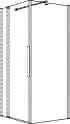 Koralle Trennwand myDay Waschtisch 90 865-885x2000 Silber matt ESG transparent