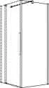 Koralle Trennwand myDay Waschtisch 90 865-885x2000 Silber matt ESG transparent