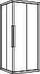 KO Eckdusche myDay ESF2 75/90 725-745x875-895x2000 si matt ESG trans.