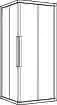 Koralle Eckdusche myDay ESF2 90/75 875-895x725-745x2000 si matt ESG trans.