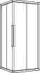 KO Eckdusche myDay ESF2 90/75 875-895x725-745x2000 si matt ESG trans.
