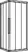 Koralle Eckdusche myDay ESF3 90/75 875-895x725-745x2000 Silber poliert SSO