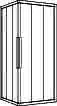 Koralle Eckdusche myDay ESF3 75/90 725-745x875-895x2000 si matt ESG trans.