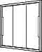 Koralle Schiebetür myDay BS3 160 1565-1605x1600 Silber matt ESG trans.
