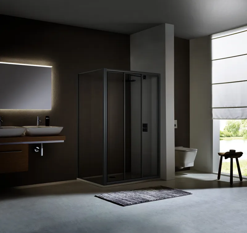 Koralle Trennwand TwiggyTop TDTT 70 660-680x1950 Silber matt ESG transparent