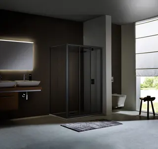Koralle Trennwand TwiggyTop TDTT 70 660-680x1950 Silber matt ESG transparent
