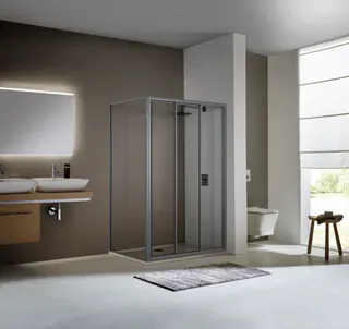Koralle Trennwand TwiggyTop TDTT 100 960-980x1950 Silber matt ESG transparent – Bild 2