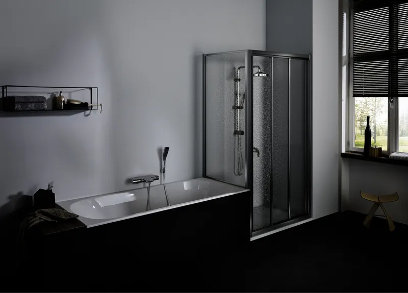 Koralle Trennwand TwiggyTop TDTTK 90 860-880x1700 Silber matt ESG transparent