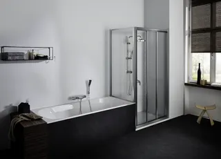 Koralle Trennwand TwiggyTop TDTTK 90 860-880x1700 Silber matt ESG transparent – Bild 2