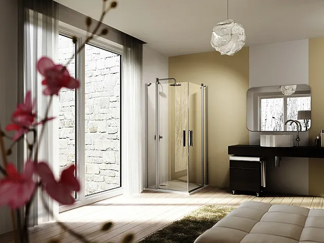 Hüppe Design elegance Schwingtür m.Segm. 900x2000mm 8E0705 087 321 silber/klar
