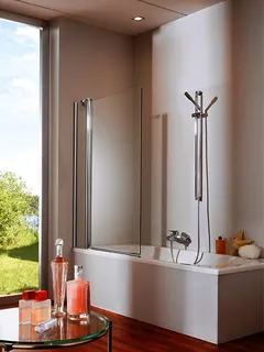 Hüppe DA 501 Design pure Badewanne Abt. 2tlg.95 H:1500 chromglanz klar Anti-Plaque
