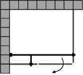 sanibel 4001/5001-Haltestange eckig A16 Glas/Wand 520070 1500mm lang chrom