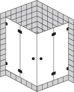 sanibel 5001-Eckdusche Pendeltür FE A16 S5RE10.12 bis 1200x1200x2200mm chrom/ESG