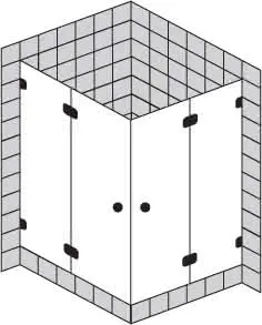 sanibel 5001-Eckdusche Pendeltür FE A16 S5RE10.10 bis 1000x1000x2200mm chrom/ESG