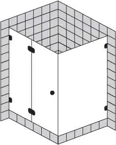 sanibel 5001-Pendeltür FE u Trennw. A16 S5RE11.10 bis 1000x1000x2200mm chrom/ESG