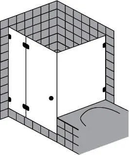 sanibel 5001-Pendeltür FE u Trennw. A16 S5RE12.12 bis 1200x1200x2200mm chrom/ESG