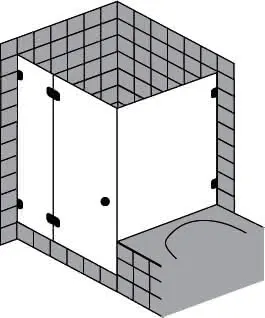 sanibel 5001-Pendeltür FE u Trennw. A16 S5RE12.10 bis 1000x1000x2200mm chrom/ESG