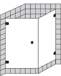 sanibel 5001-Pendeltür und Trennwand A16 S5RE13.10 bis 1000x1000x2200mm chrom/ESG