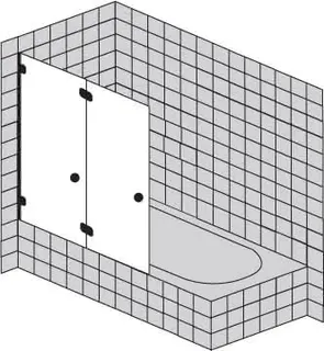 sanibel 5001-Duschfalttür 2-tlg a Badewanne A16 S5RE40.1 bis 1000x1500mm chrom/ESG
