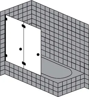 sanibel 5001-Duschfalttür 2-tlg a Badewanne A16 S5RE40.2 bis 1200x1500mm chrom/ESG