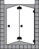 sanibel 5001-Duschfalttür 2-tlg Nische A16 S5RR42.4 bis 1200x2200mm chrom/ESG
