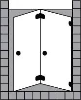 sanibel 5001-Duschfalttür 2-tlg Nische A16 S5RE42.3 bis 1000x2200mm chrom/ESG
