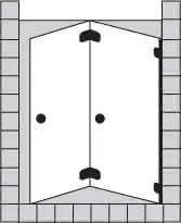 sanibel 5001-Duschfalttür 2-tlg Nische A16 S5RE42.5 bis 1400x2200mm chrom/ESG