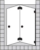 sanibel 5001-Duschfalttür 2-tlg Nische A16 S5RE42.4 bis 1200x2200mm chrom/ESG