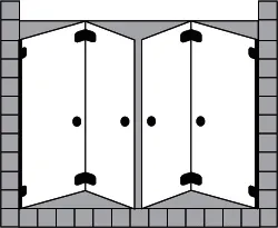 sanibel 5001-Doppel-Duschfalttür Nische A16 S5RR43.1 bis 1000x2200mm chrom/ESG