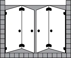 sanibel 5001-Doppel-Duschfalttür Nische A16 S5RE43.1 bis 1000x2200mm chrom/ESG