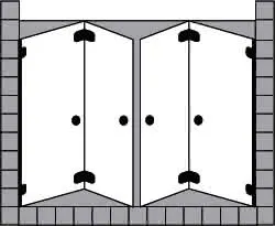 sanibel 5001-Doppel-Duschfalttür Nische A16 S5RE43.2 bis 1200x2200mm chrom/ESG