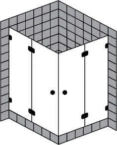sanibel 5001-Eckdusche Pendeltür FE A16 S5RR10.12 bis 1200x1200x2200mm chrom/ESG