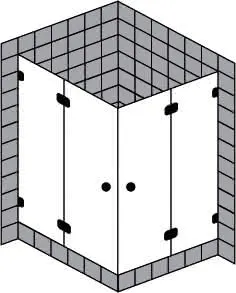 sanibel 5001-Eckdusche Pendeltür FE A16 S5RR10.12 bis 1200x1200x2200mm chrom/ESG