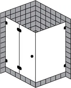 sanibel 5001-Pendeltür FE u Trennw. A16 S5RR11.10 bis 1000x1000x2200mm chrom/ESG