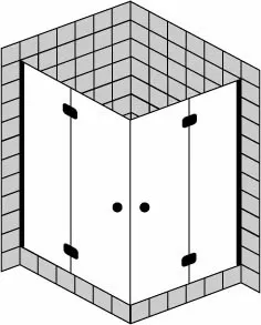 sanibel 5001-Eckdusche Pendeltür FE A16 S5TE10 1000x800x2000mm chrom/ESG