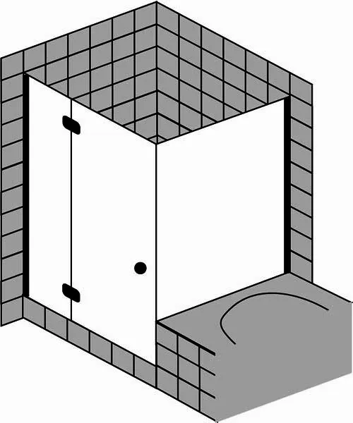 sanibel 5001-Pendeltür FE links u. TW A16 S5TE12L 750x900x2000mm chrom/ESG