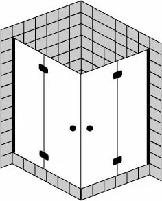 sanibel 5001-Eckdusche Pendeltür FE A16 S5TR10 1000x900x2000mm chrom/ESG