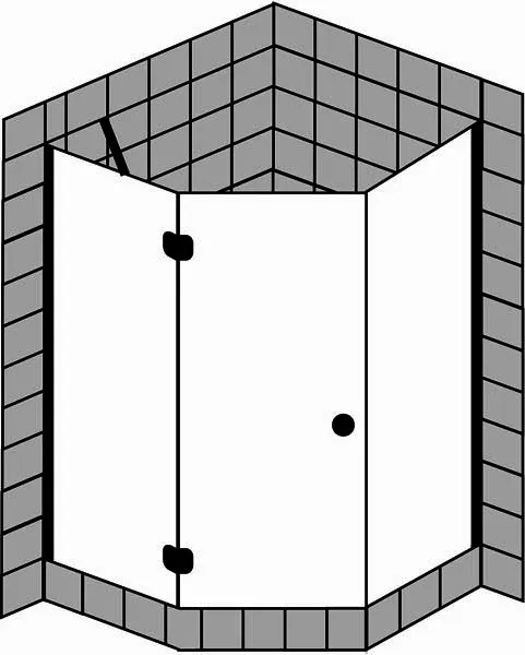sanibel 5001-Fünfeck-Duschwand Pendeltür links A16 S5TR46L 1000x2000mm chrom/ESG