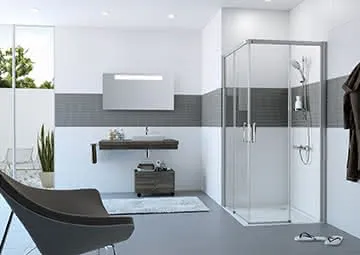 HÜPPE DA Classics 2 EasyEntry 4-Eck GT E2 90/90 H:2000 silber matt klar