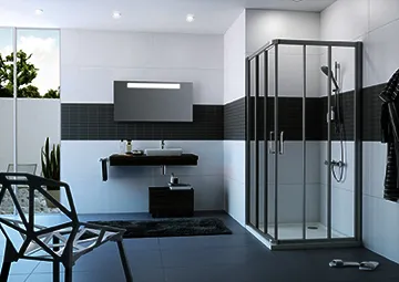 HÜPPE DA Classics 2 4-Eck 1/2 GT E3 75 H:2000 silber matt klar