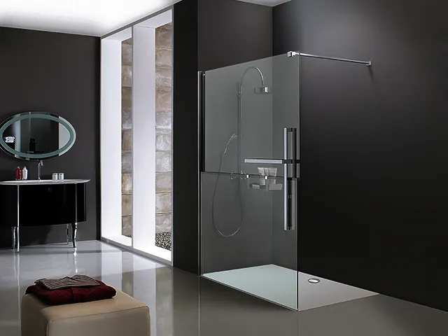 HÜPPE DA Duplo TG 4-Eck Walk-In 1000/li H:2000 chrom-chrom Combidekor Sand Plus